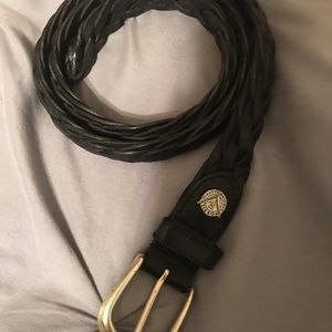 Fossil black braided leather belt